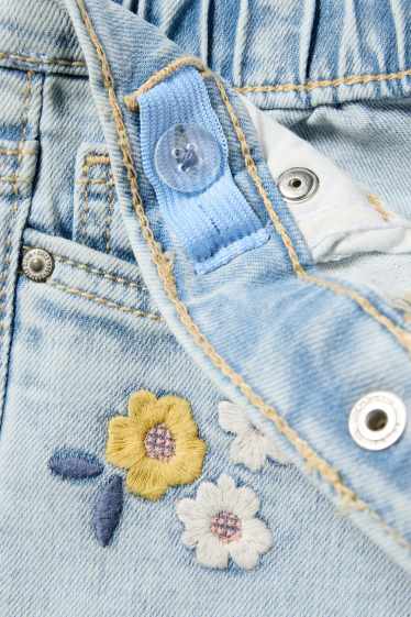 Copii - Fete - Floare - relaxed jeans - LYCRA® - denim-albastru deschis