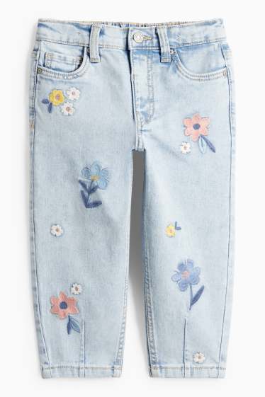 Copii - Fete - Floare - relaxed jeans - LYCRA® - denim-albastru deschis