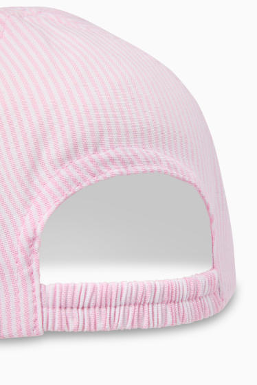 Baby Girls - Minnie Mouse - baby cap - striped - rose