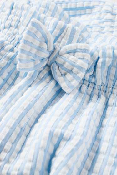 Baby: meisjes - Baby joggingbroek - wit / lichtblauw