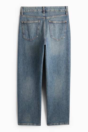 Femei - Baggy jeans - talie medie - denim-albastru