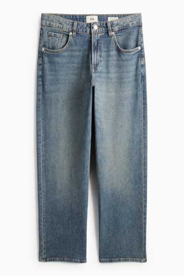 Femei - Baggy jeans - talie medie - denim-albastru