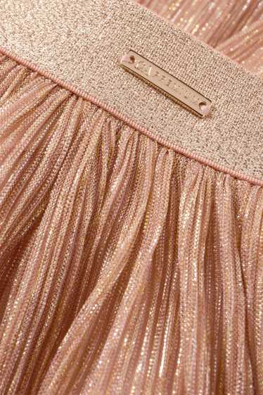 Children Girls - Plissé skirt - shiny - party - taupe