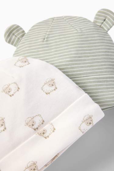 Bebeluși - băieți - Multipack 2 buc. - oiță - căciulă bebeluși - alb / verde