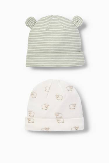 Bebeluși - băieți - Multipack 2 buc. - oiță - căciulă bebeluși - alb / verde