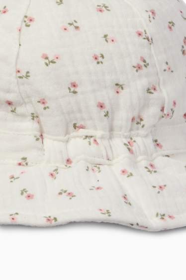 Bébés filles - Petites fleurs - bob bébé - blanc