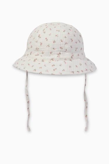 Bébés filles - Petites fleurs - bob bébé - blanc