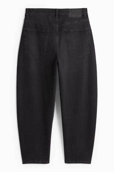 Damen - Barrel Jeans - High Waist - dunkeljeansgrau