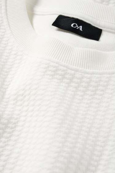 Heren - Sweatshirt - met structuur - wit