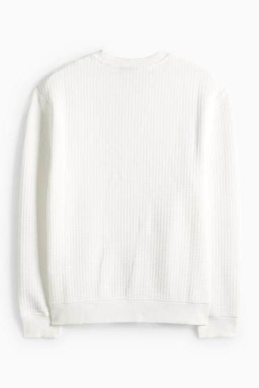 Heren - Sweatshirt - met structuur - wit