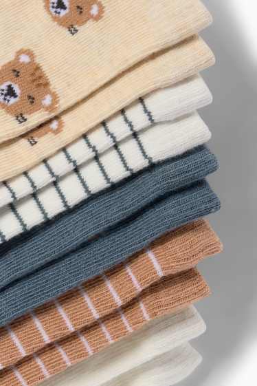 Miminka - chlapci - Ponožky pro miminka - hnědá / krémově bílá