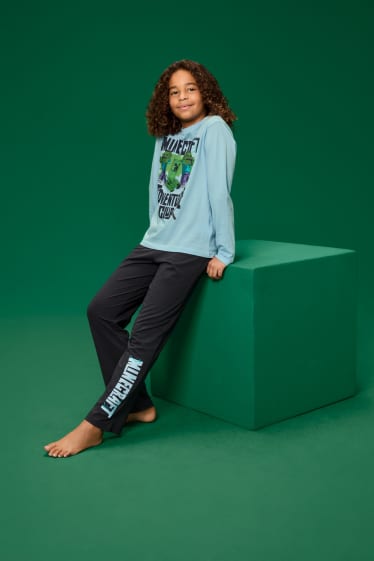 Kinder Buben - Minecraft - Pyjama - 2 teilig - blau / grau