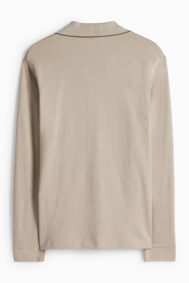 Hommes - Polo à manches longues - regular fit - beige
