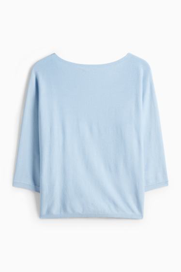 Dámské - Svetr z jemného úpletu - světle modrá