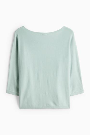 Dámské - Svetr z jemného úpletu - mátově zelená