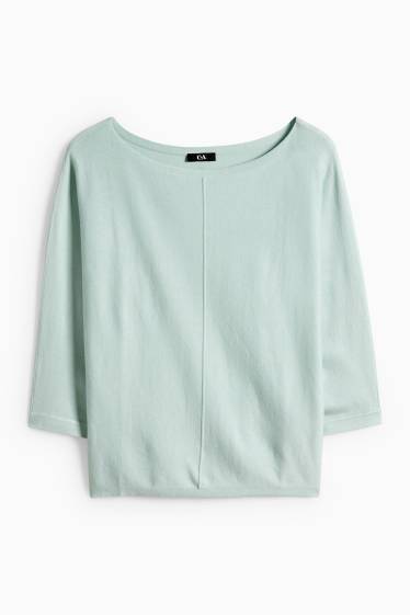 Dámské - Svetr z jemného úpletu - mátově zelená