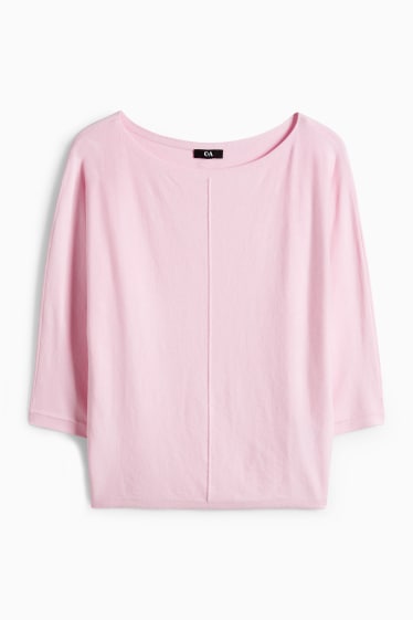 Women - Fine knit jumper - rose
