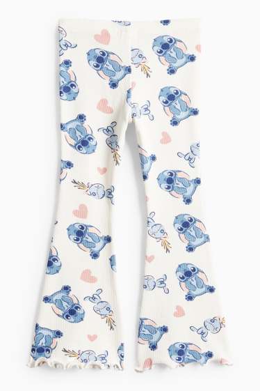 Kinder Mädchen - Lilo & Stitch - Flared Leggings - gerippt - cremeweiss