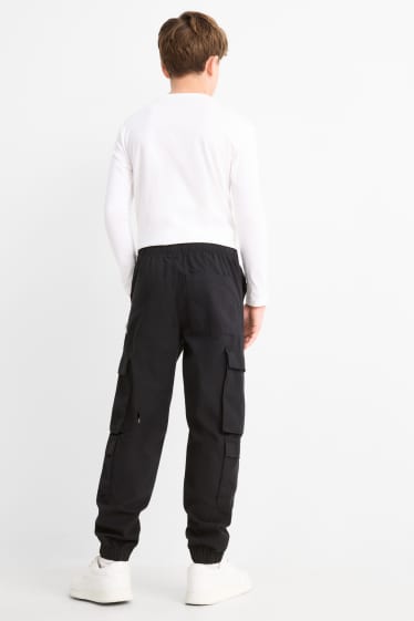 Enfants garçons - Pantalon cargo - texturé - noir