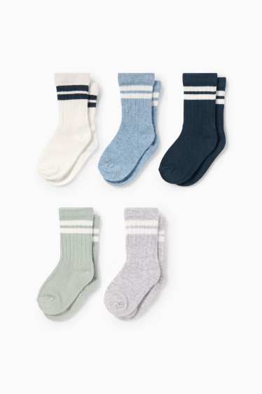 Bébés garçons - Lot de 5 paires - chaussettes bébé - blanc / bleu
