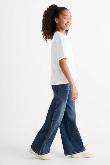 Kinder Mädchen - Wide Leg Jeggings - dunkeljeansblau