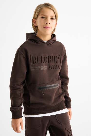 Children Boys - Hoodie - dark brown