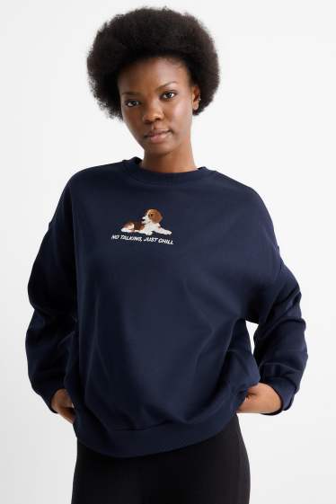 Femmes - Sweat Oversize - bleu foncé