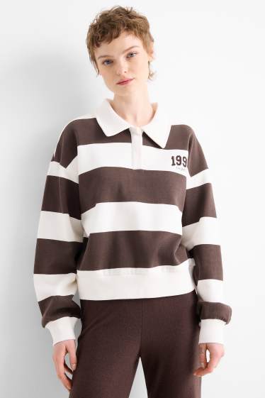 Femmes - Sweat - à rayures - marron / beige