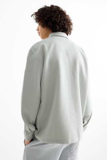 Heren - Overhemd - relaxed fit - kent - met structuur - mintgroen