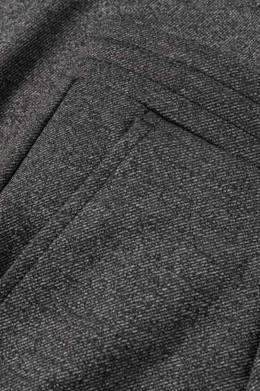 Dames - Jersey broek - mid waist - tapered fit - met structuur - grijs-mix