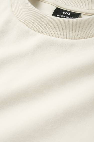 Herren - T-Shirt - Oversized - cremeweiß