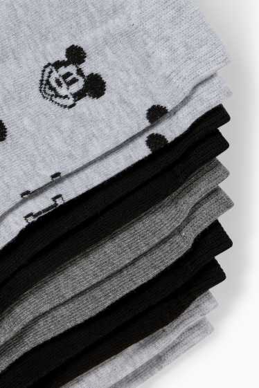 Dámské - Multipack 5 ks - ponožky s motivem - Mickey Mouse - černá/šedá