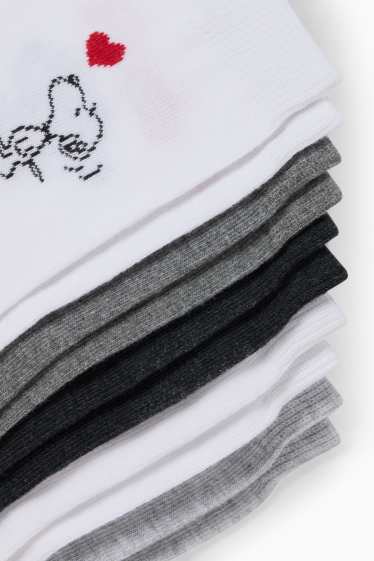 Donna - Confezione da 5 - calzini con motivo - Snoopy - bianco