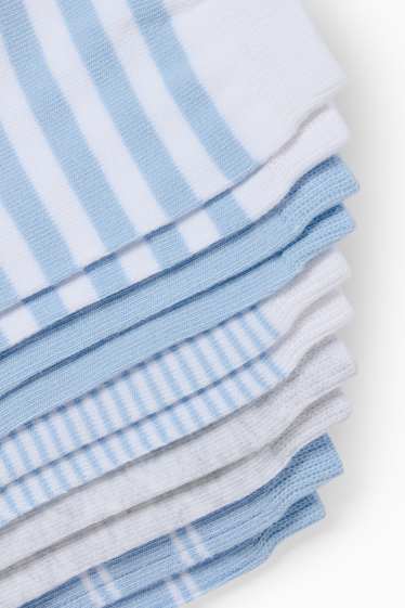 Femmes - Lot de 5 paires - chaussettes - blanc / bleu clair