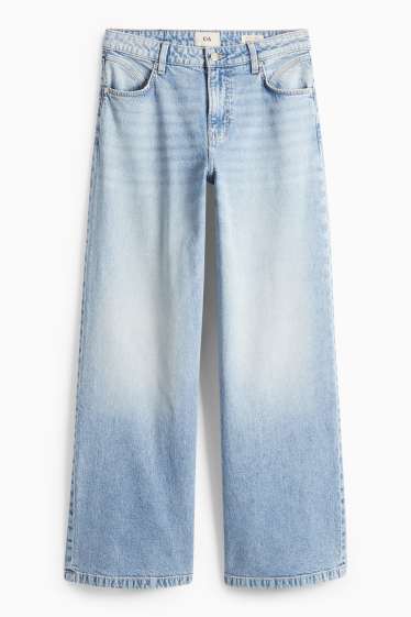 Dona - Wide leg Jeans - mid waist - texà blau clar