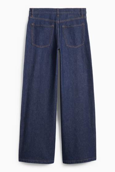 Dona - Wide leg Jeans - mid waist - texà blau fosc