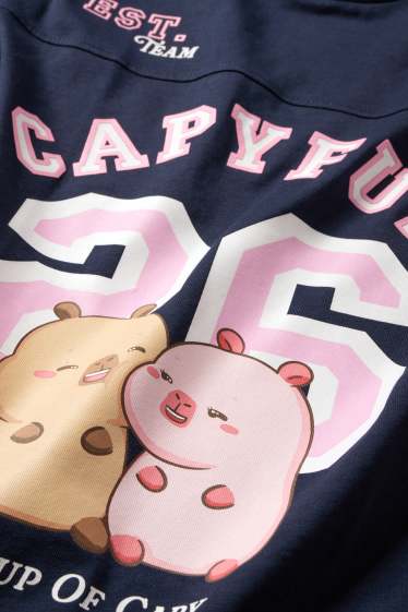 Copii - Fete - CapyFun - tricou cu mânecă scurtă - albastru închis