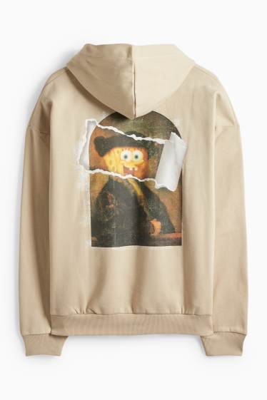 Herren - Oversized-Hoodie - SpongeBob Schwammkopf - hellbeige