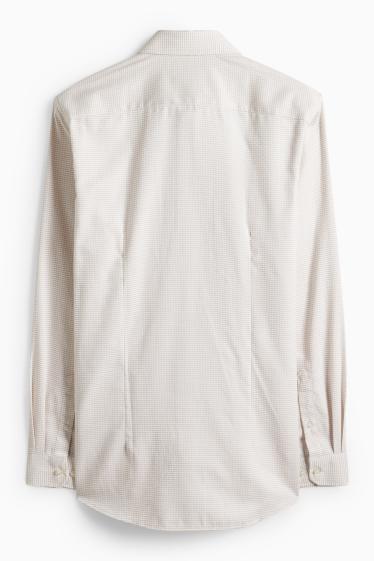 Herren - Businesshemd - Slim Fit - Kent - bügelfrei - strukturiert - hellbeige