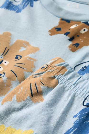 Nen - Animals de la selva - pijama curt - 2 peces - blau clar