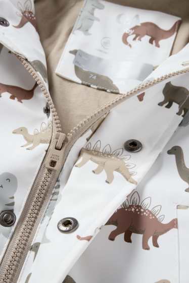 Baby Buben - Dino - Baby-Regenjacke mit Kapuze - wasserdicht - weiß