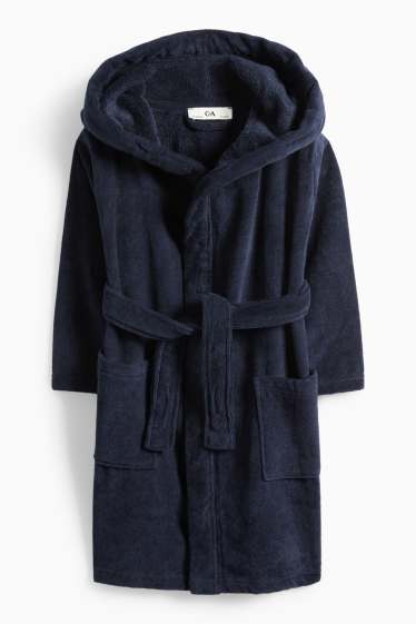 Kinderen: jongens - Badjas met capuchon - donkerblauw