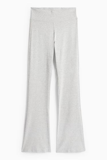 Damen - Flared Leggings - hellgrau-melange