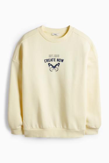 Femei - Bluză de molton - galben deschis