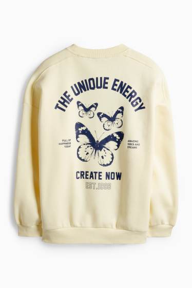 Femei - Bluză de molton - galben deschis