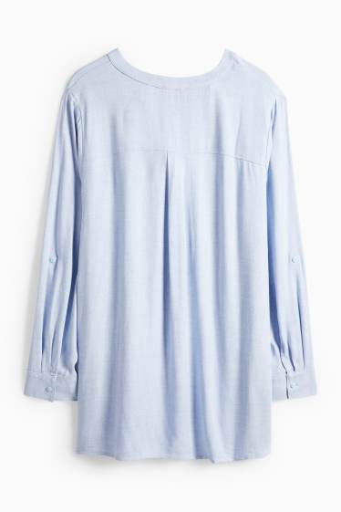 Femmes - Chemisier à encolure en V - bleu clair