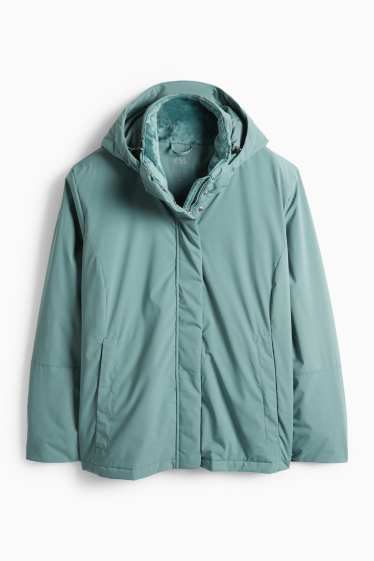 Damen - Jacke mit Kapuze - gefüttert - wasserabweisend - grün