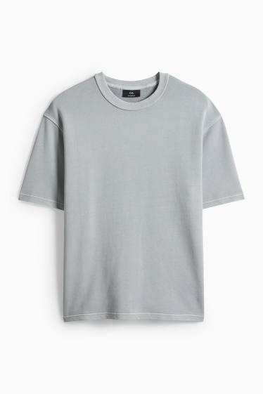 Pánské - Tričko - relaxed fit - světle šedá