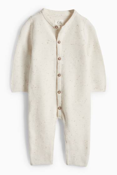 Unisex - Baby-Strick-Jumpsuit - cremeweiß