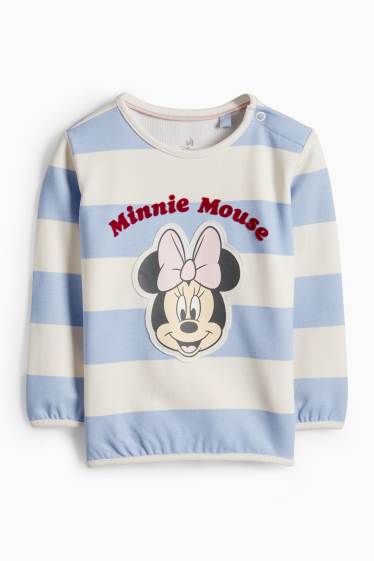 Baby Mädchen - Minnie Maus - Baby-Sweatshirt - gestreift - blau  / cremefarben